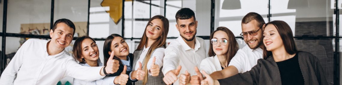 Group of people working out business plan in an office